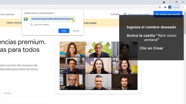 👩👩👧👦 CREAR ACCESO DIRECTO de GOOGLE MEET Windows 10 2021 ✔️ смотреть онлайн