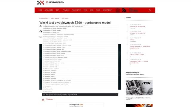 Wielki test płyt głównych Z590 смотреть онлайн