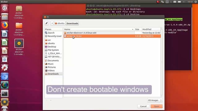 Etcher. công cụ tạo boot trên ubuntu смотреть онлайн