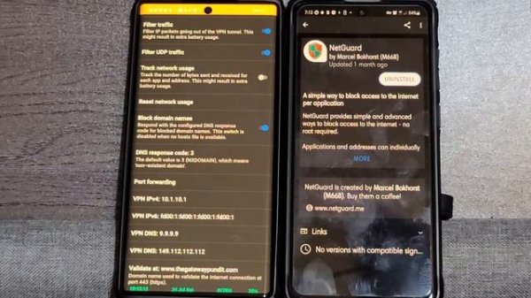 Netguard Android setup and information - Privacy, security, control, ads, firewall, data