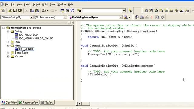 Visual C++ 6.0 Menus - (how to add menus in dialog window.) смотреть онлайн
