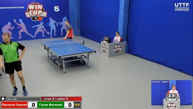 16:00 Писклов Сергей 3-1 Гусев Виталий стол 5 ЮГ-3 15.02.21 смотреть онлайн