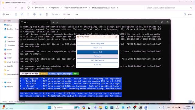 Hướng dẫn tải bộ cài windows đơn giản với phần mềm media creation tool bat của AveYo смотреть онлайн