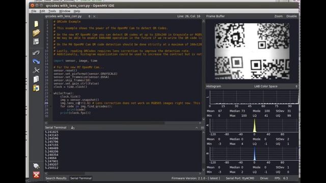 QR Code Detection w/ OpenMV Cam M7 смотреть онлайн