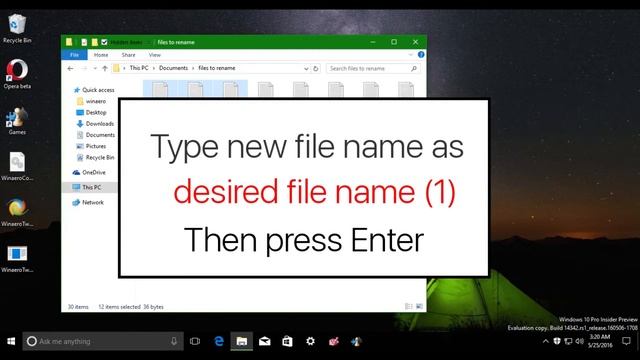 How to rename multiple files at once in Windows 10 by Winaero.com смотреть онлайн