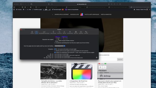 Changer la présentation des onglets de Safari dans macOS (Monterey) смотреть онлайн