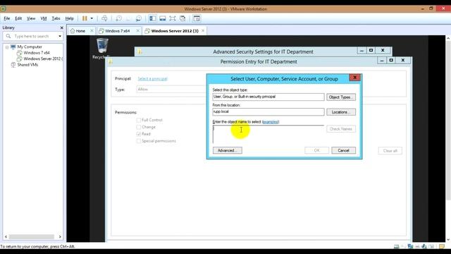 Share Folder - User, Group and OU on VMWare work station 2012 смотреть онлайн