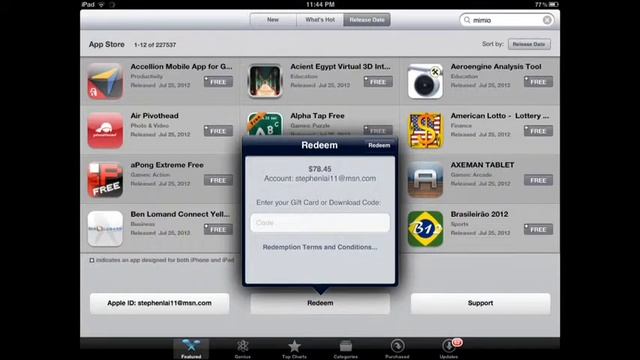 How To Redeem iTunes Gift Cards Or App Promo Codes On iPad смотреть онлайн
