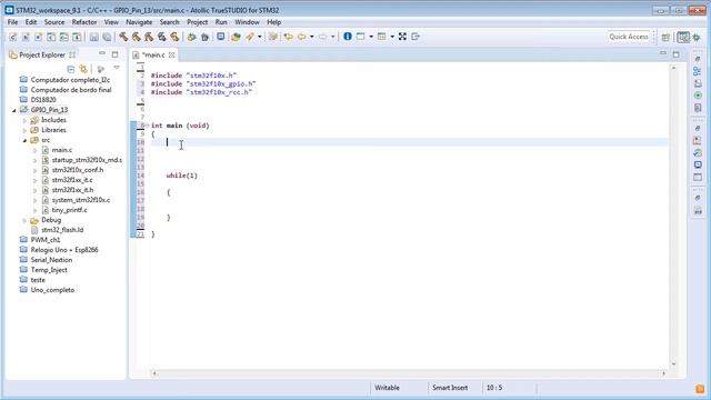 STM32F103C8T6 | Blinking Led GPIO_Pin_13 | STM32 - Com Atollic TrueSTUDIO смотреть онлайн