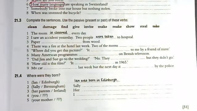 Active And Passive Voice  Raymond Murphy Essential English Grammar Unit 21 Exercise Part 3
