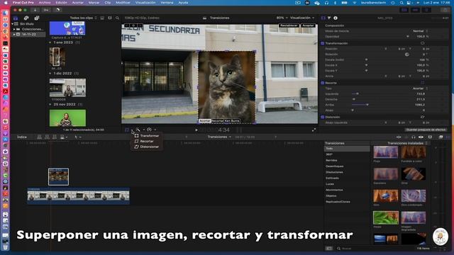 4. Final Cut: Superponer una imagen, recortar y transformar. смотреть онлайн