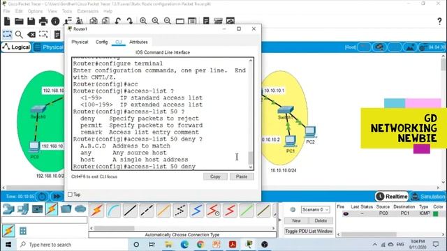 Standard Access Control List ACL in Packet Tracer смотреть онлайн