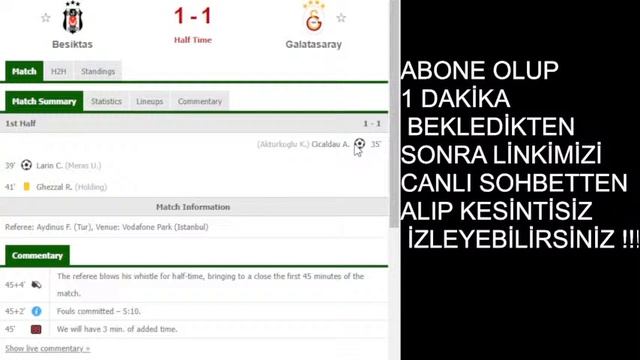 BEŞİKTAŞ - GALATASARAY MAÇI CANLI смотреть онлайн
