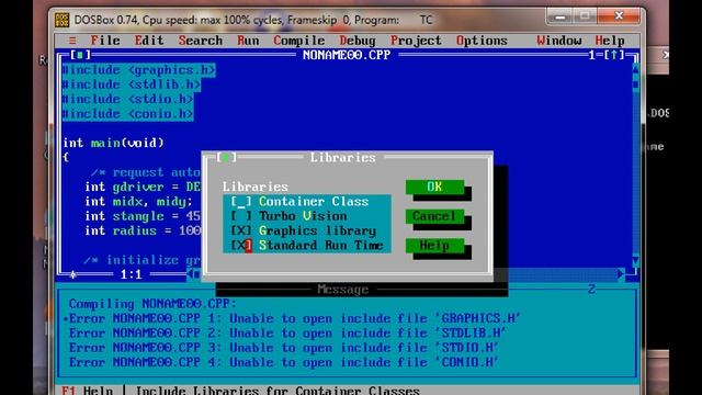 removing linker graphics h error in TC++ 3 0 by 'Ali khurram' GCUF смотреть онлайн