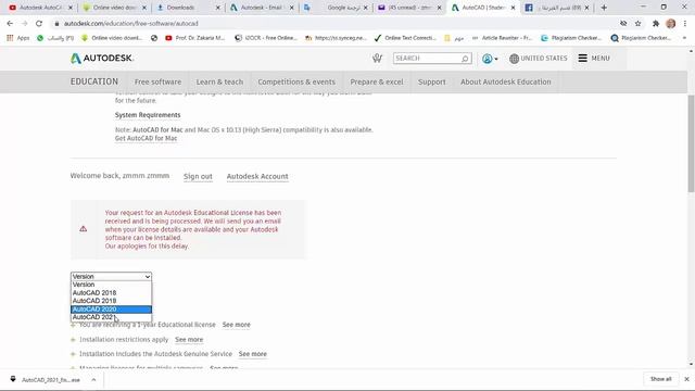 طريقة تحميل نسخة مجانية اصلية من AutoCAD 2021 من اتوديسك خاصة بالطلبة смотреть онлайн