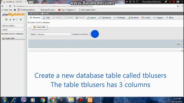 How to Create a Database and a Table in phpMyAdmin смотреть онлайн
