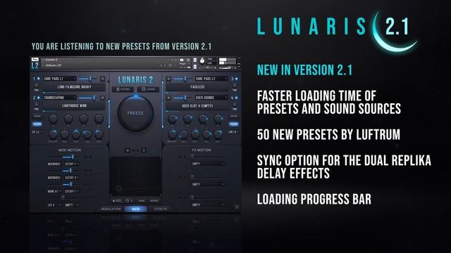 Lunaris Updated To V2.1 With 50 New Presets, Faster Loading Times And More...