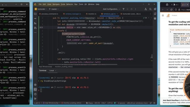 Wrangling Win32 APIs to Find Monitor DPI Vals | Rust Programming🦀 | Komorebi | Windows 11 Tiling WM смотреть онлайн