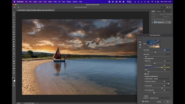 Sky Replacement - Poole Harbour - Adobe Lightroom and Photoshop смотреть онлайн