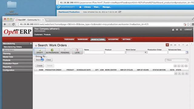 OpenERP Production Dashboard (Work Order) смотреть онлайн
