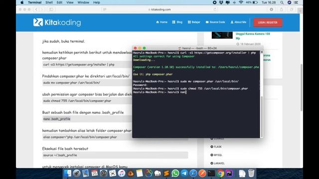 Cara install composer di Mac OS смотреть онлайн