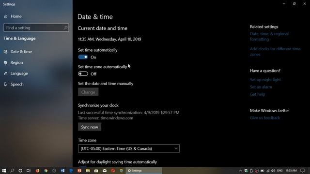 Windows 10 May 2019 update Easy to sync clock in the settings смотреть онлайн
