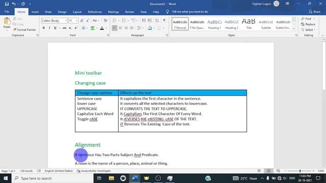 Mini toolbar, changing case, alignment in Ms word 2019 смотреть онлайн