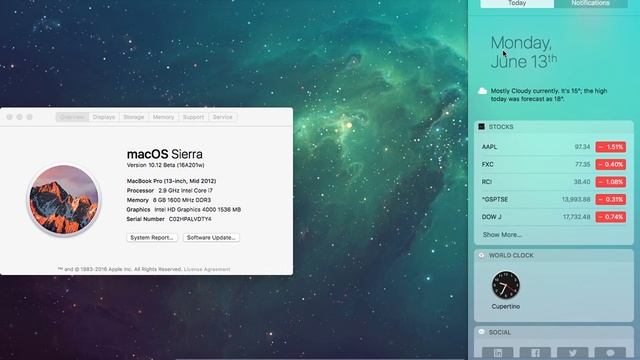 macOS Sierra Notification Center смотреть онлайн