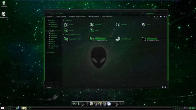 Alienware Green Skin - Theme for Windows 7/8/10 смотреть онлайн