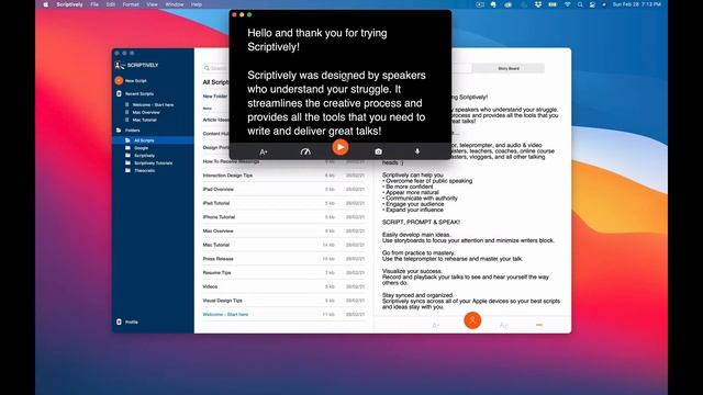 Scriptively - The Teleprompter App & Script Writer for Mac смотреть онлайн