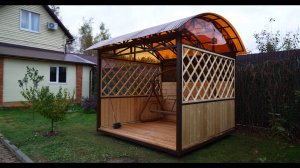 Обшивка беседки из металла деревом