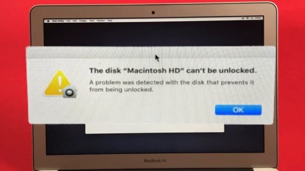 the disk macintosh hd can't be unlocked  & how to reset the Mac / installing fresh OS