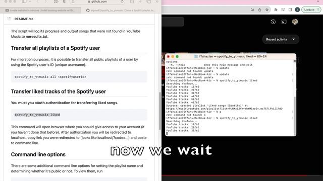 transfer spotify playlist to youtube music | w github and python on macOS смотреть онлайн