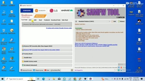 SamFw Tool 4.8.1( 2024 )Latest Version / Samsung FRP Bypass All Version Support / Free And Paid 202