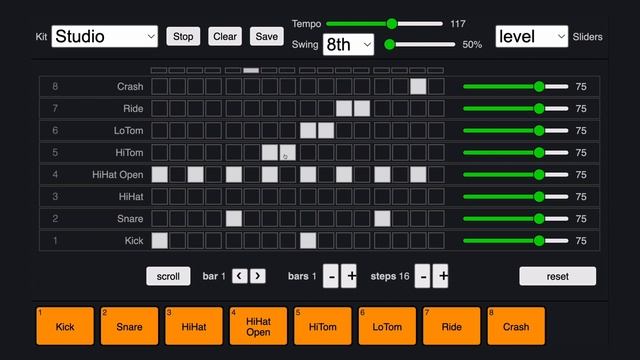 Wambox - FREE Online Drum Sequencer ( 32 Drum Kits ) смотреть онлайн