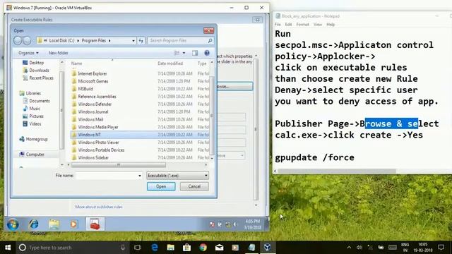 AppLocker to block programs in Windows 7 || Notepad || Calculator смотреть онлайн