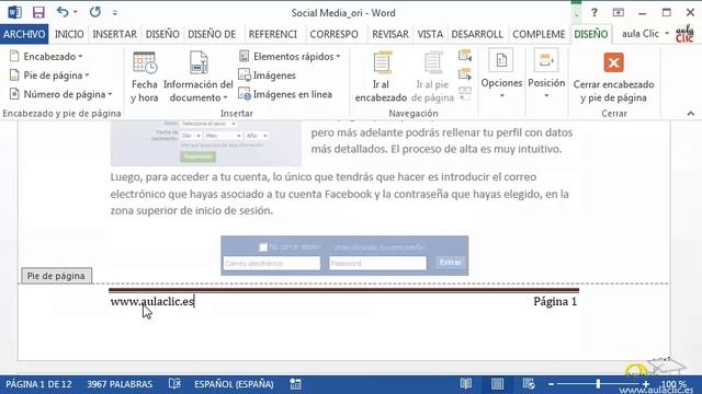 Curso de Word 2013. 8.2. Encabezado y pie de página. смотреть онлайн