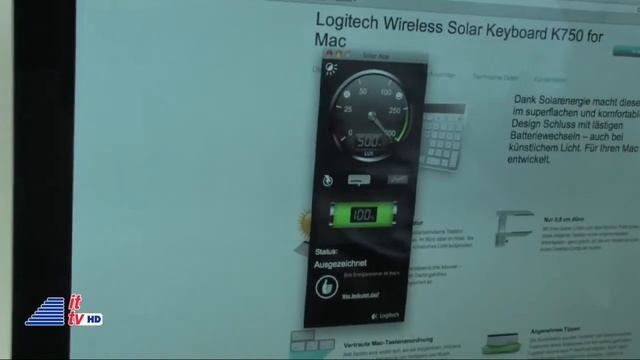 IFA 2011: Logitech Wireless Solar Keyboard K750 for Mac смотреть онлайн