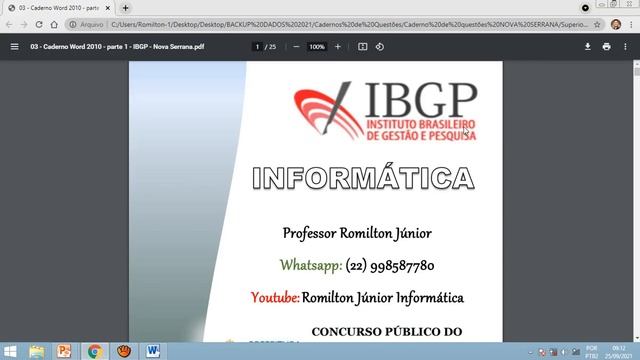 Aula 03 - Microsoft Word 2007 e Word 2010 - Concurso Nova Serrana - Banca IBGP. - Informática. смотреть онлайн