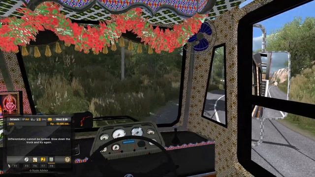 Euro Truck Simulator 2 - Ashok Leyland 3518, 16 wheel Truck Driving on Narrow Highway |Live Acciden смотреть онлайн