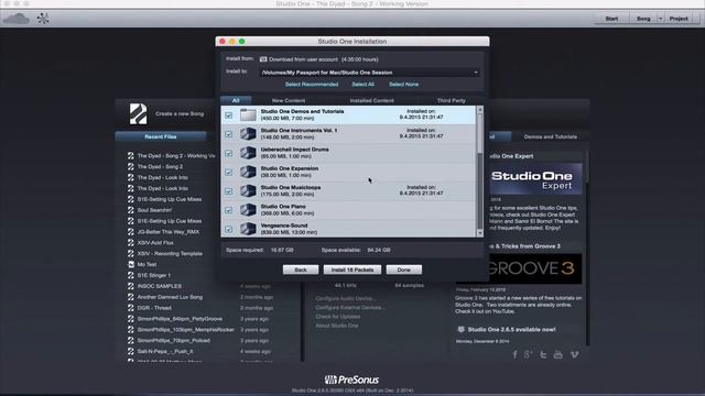 Installing Soundsets to External Hard Drive In PreSonus Studio One смотреть онлайн