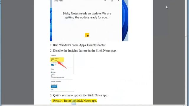 Fix Sticky Notes not opening or working in Windows 11/10 смотреть онлайн