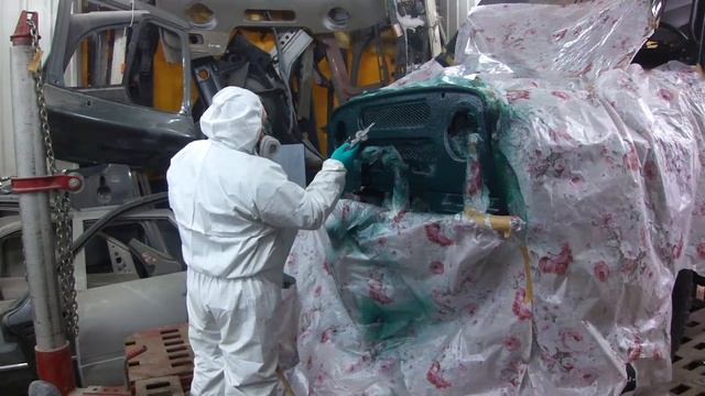 Покраска передней части УАЗ Хантер в зеленый RAPTOR U-POL GRAVITEX.RU смотреть онлайн