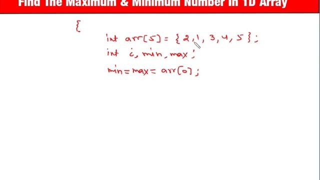Find The Maximum & Minimum Number In 1D Array In C In Hindi By Nirbhay Kaushik смотреть онлайн