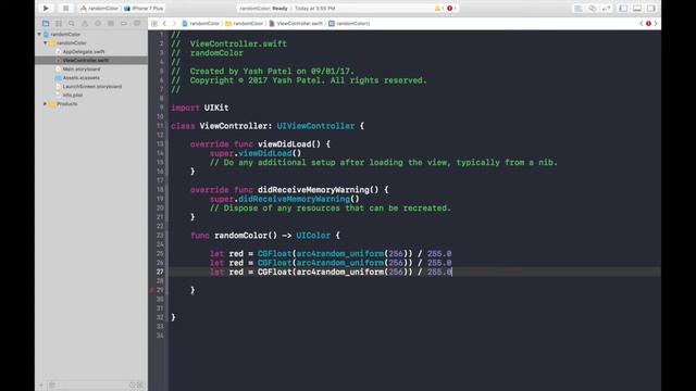 How to generate Random Color (Swift 3 + Xcode 8.2.1) смотреть онлайн