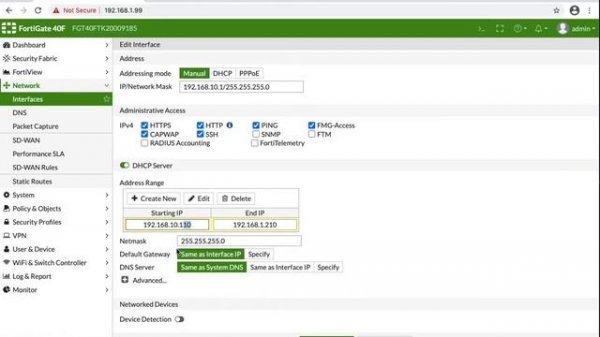 Fortinet 40F Initial Basic Setup