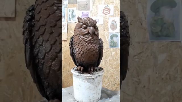 Сова. Садовая скульптура. смотреть онлайн