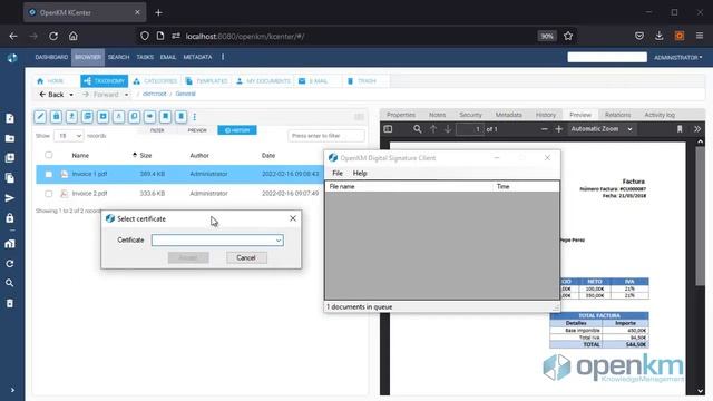 OpenKM - Digital Signature Client for Windows - New UI смотреть онлайн