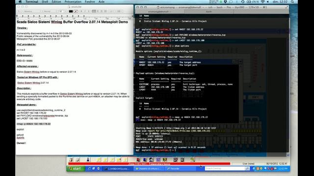 Scada Sielco Sistemi Winlog Buffer Overflow 2.07.14 Metasploit Demo смотреть онлайн