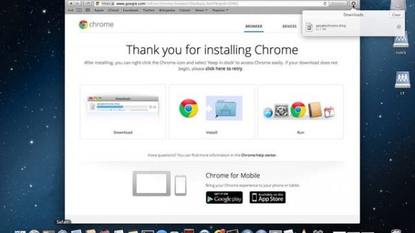 How to install google chrome on MAC OS X